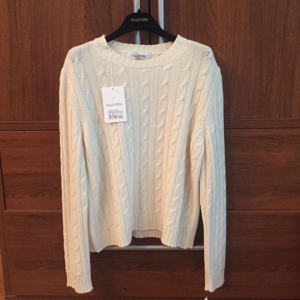 Authentic Valentino Cable Knit Cashmere Sweater